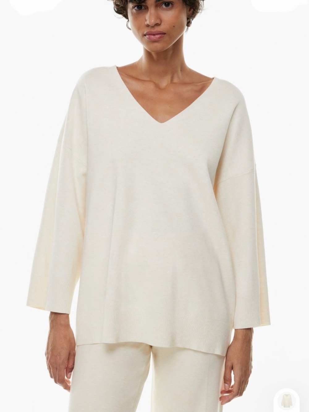 Aritzia Wilfred Cream V-Neck Men’s Sweater